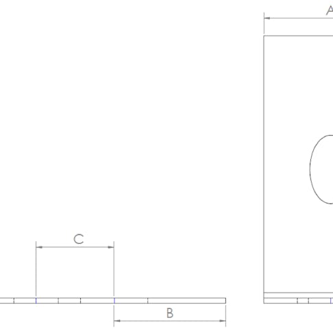 Simple bend sheet metal part dimensions